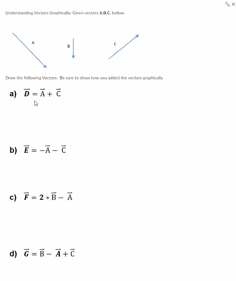 Solved X ED Understanding Vectors Graphically: Given vectors | Chegg.com