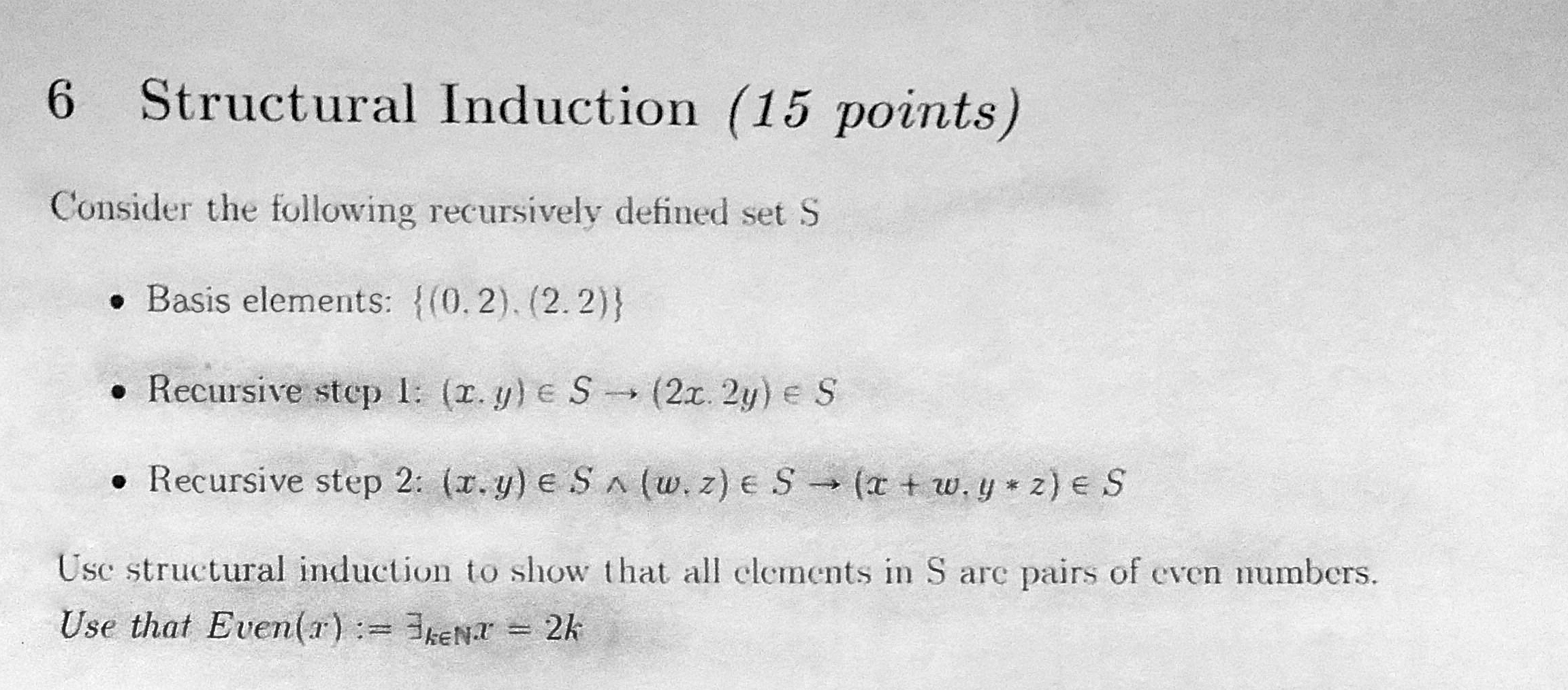 Solved 6 Structural Induction (15 points) Consider the | Chegg.com