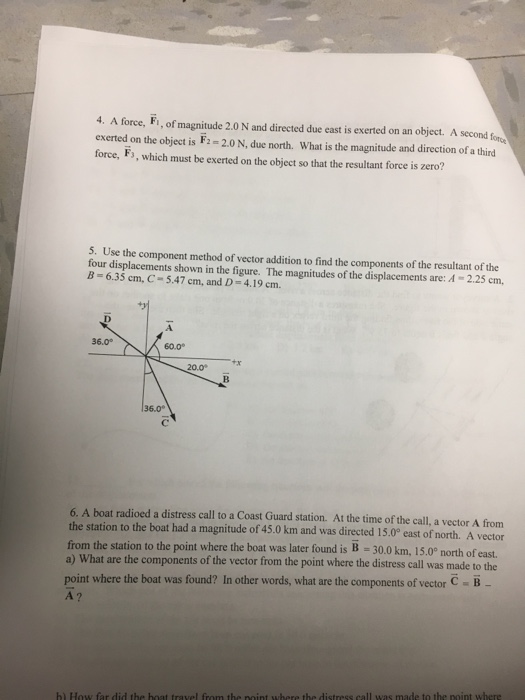 Solved A Force. F Vector 1, Of Magnitude 2.0 N And Directed 