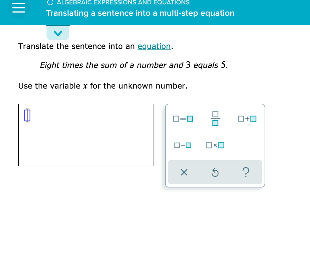 Solved = ALGEBRAIC EQUATIONS Translating a | Chegg.com