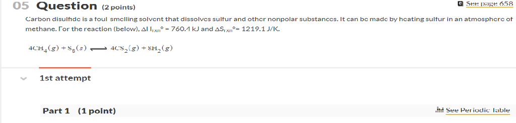 Solved 05 Question (2 points) a See paye 658 Carbon | Chegg.com