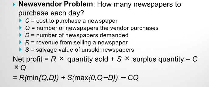 Solved Newsvendor Problem: How many newspapers to purchase | Chegg.com