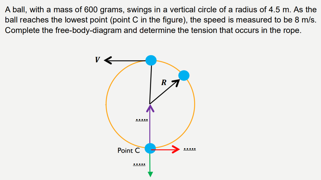 Solved A ball, with a mass of 600 grams, swings in a | Chegg.com