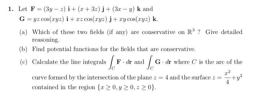 Solved 1 Let F 3y 2 I X 32 J 3 C Y K And Chegg Com