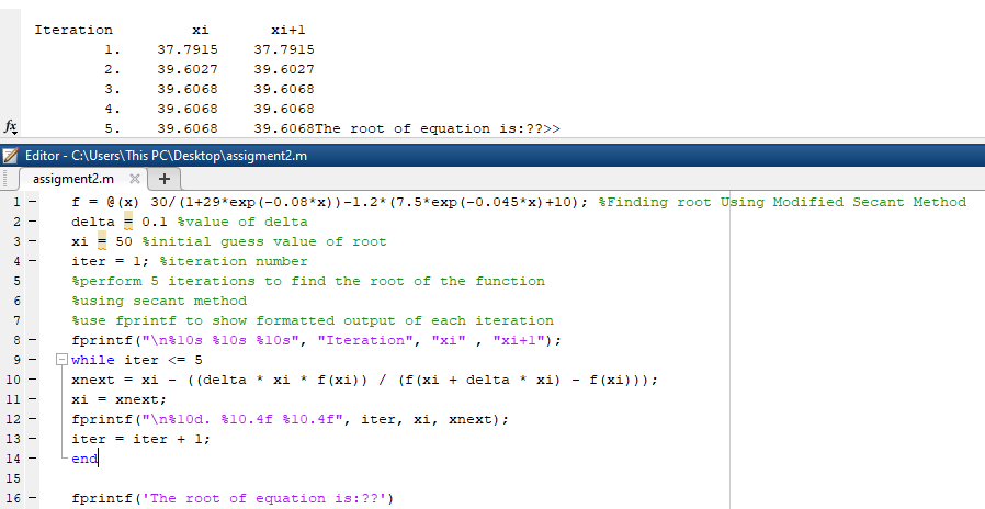 Solved Need help with MATLAB. How to show 