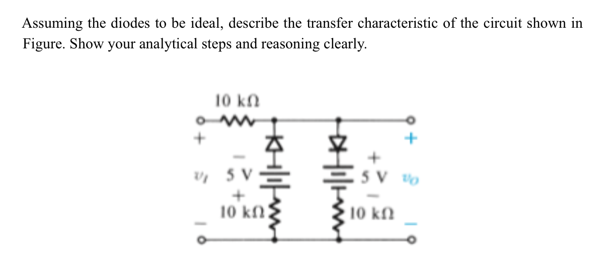 Solved Assuming The Diodes To Be Ideal, Describe The | Chegg.com