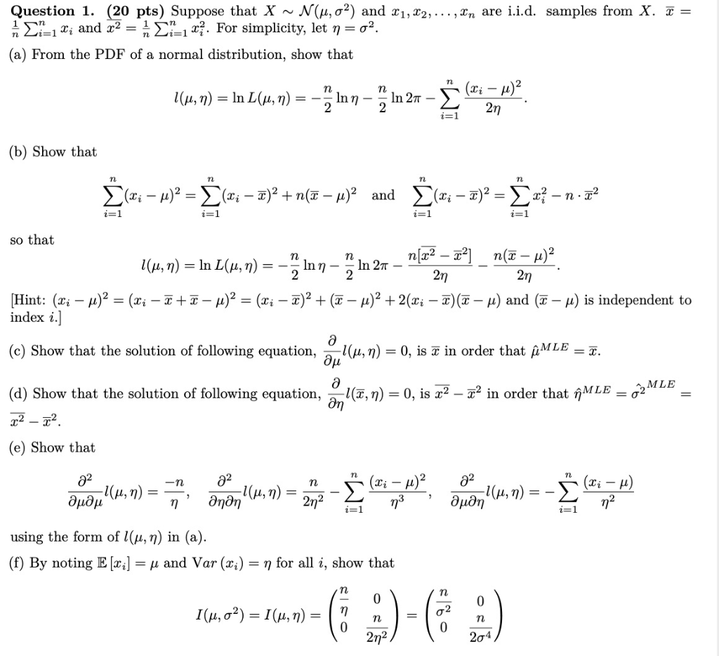 Solved Question 1 Pts Suppose That X N U O And Chegg Com