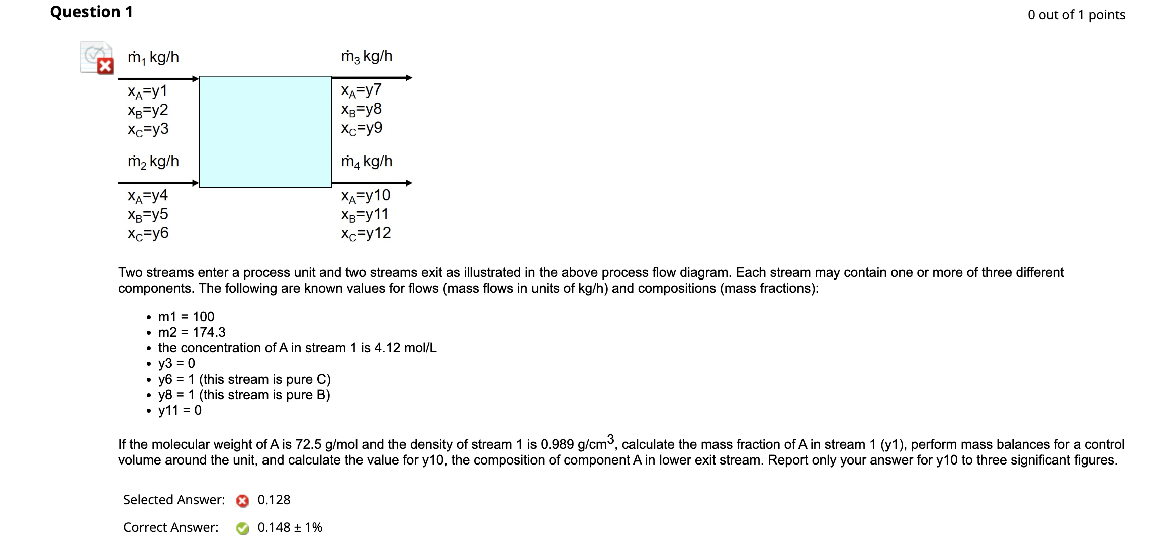 Question 1 0 Out Of 1 Points Two Streams Enter A | Chegg.com