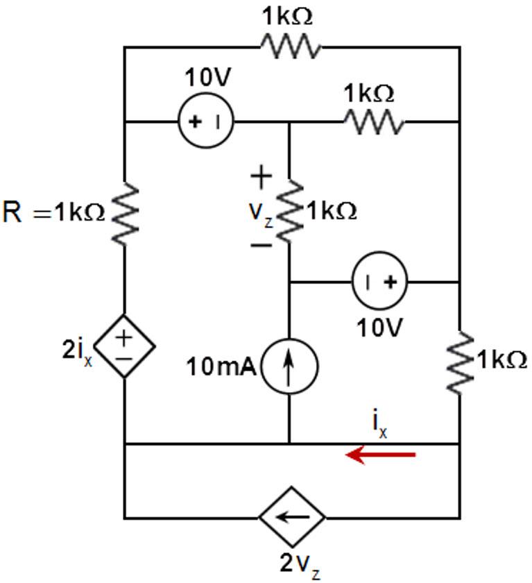 Solved Determine the power of the R = 1kΩ-resistor using | Chegg.com