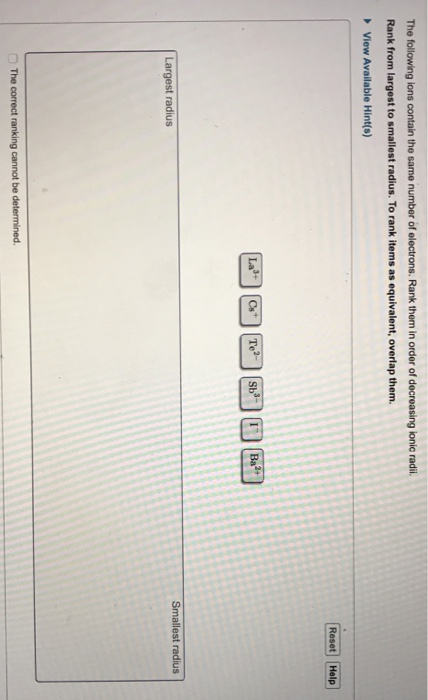 Solved Part B Rank The Following Elements By Electron | Chegg.com