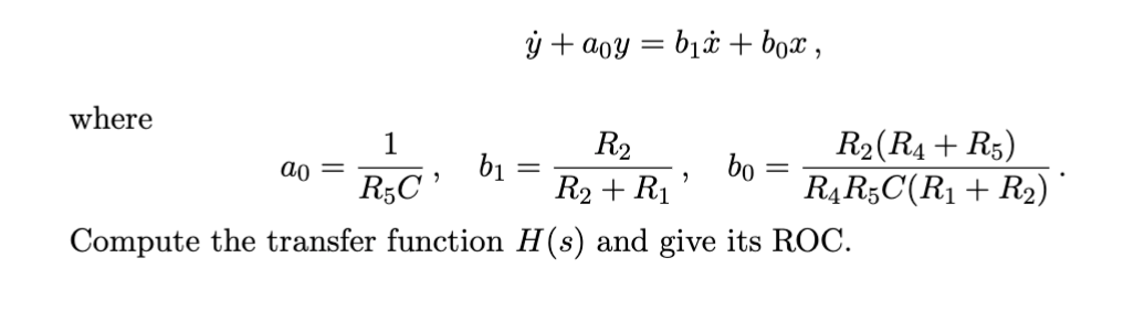 Solved y˙+a0y=b1x˙+b0x where | Chegg.com