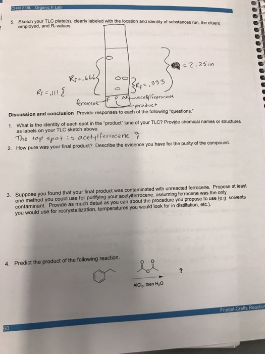 Solved 5. Sketch your TLC plate(s), clearly labeled with the
