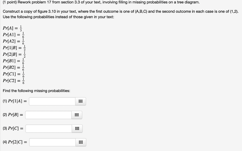 Solved (1 point) This problem involves a sample space S with | Chegg.com