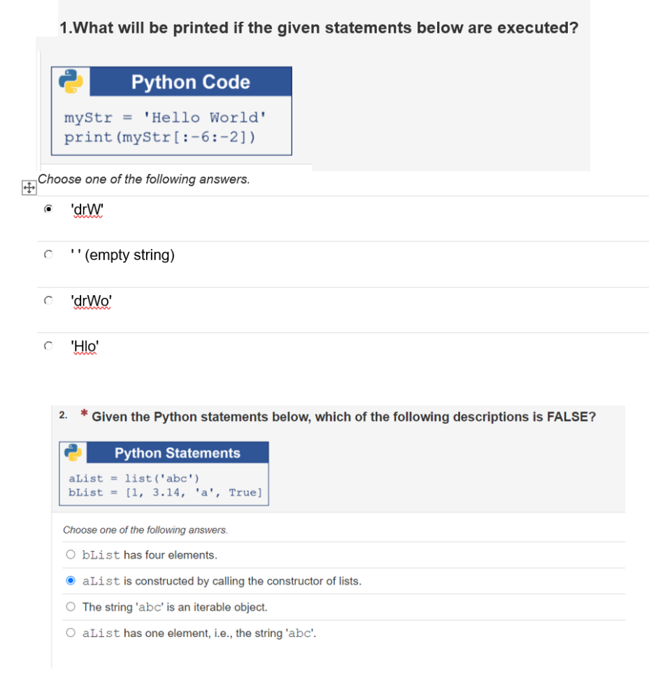 Solved 1.What will be printed if the given statements below | Chegg.com