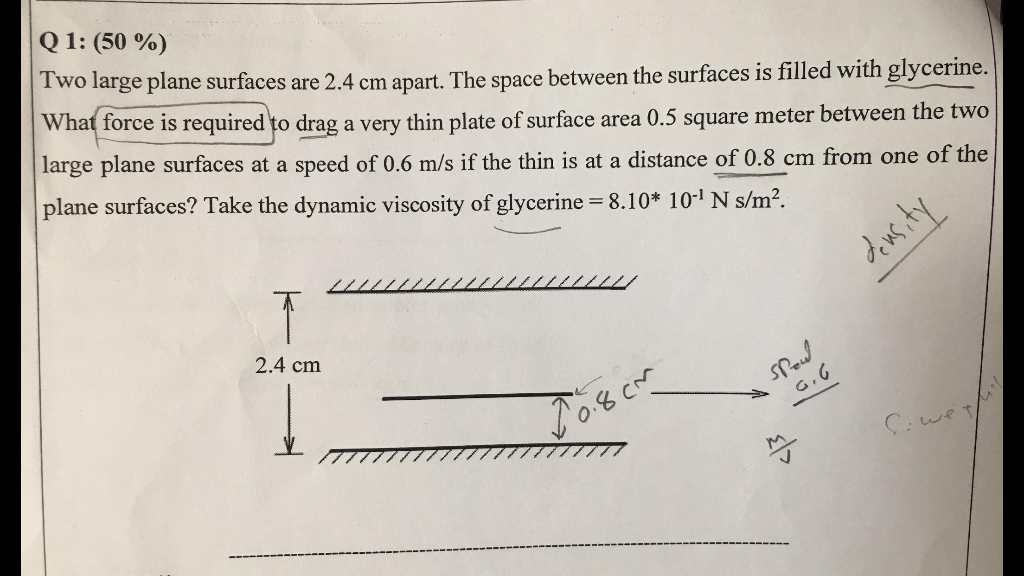 Solved Q1 (50 ) Two large plane surfaces are 2.4 cm apart.