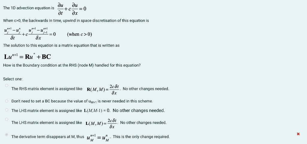 Solved ди The 1d Advection Equation Is ди C 0 At дх When 9919