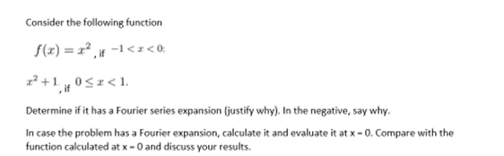 Solved Consider the following function f(x) = ??, if-1 | Chegg.com