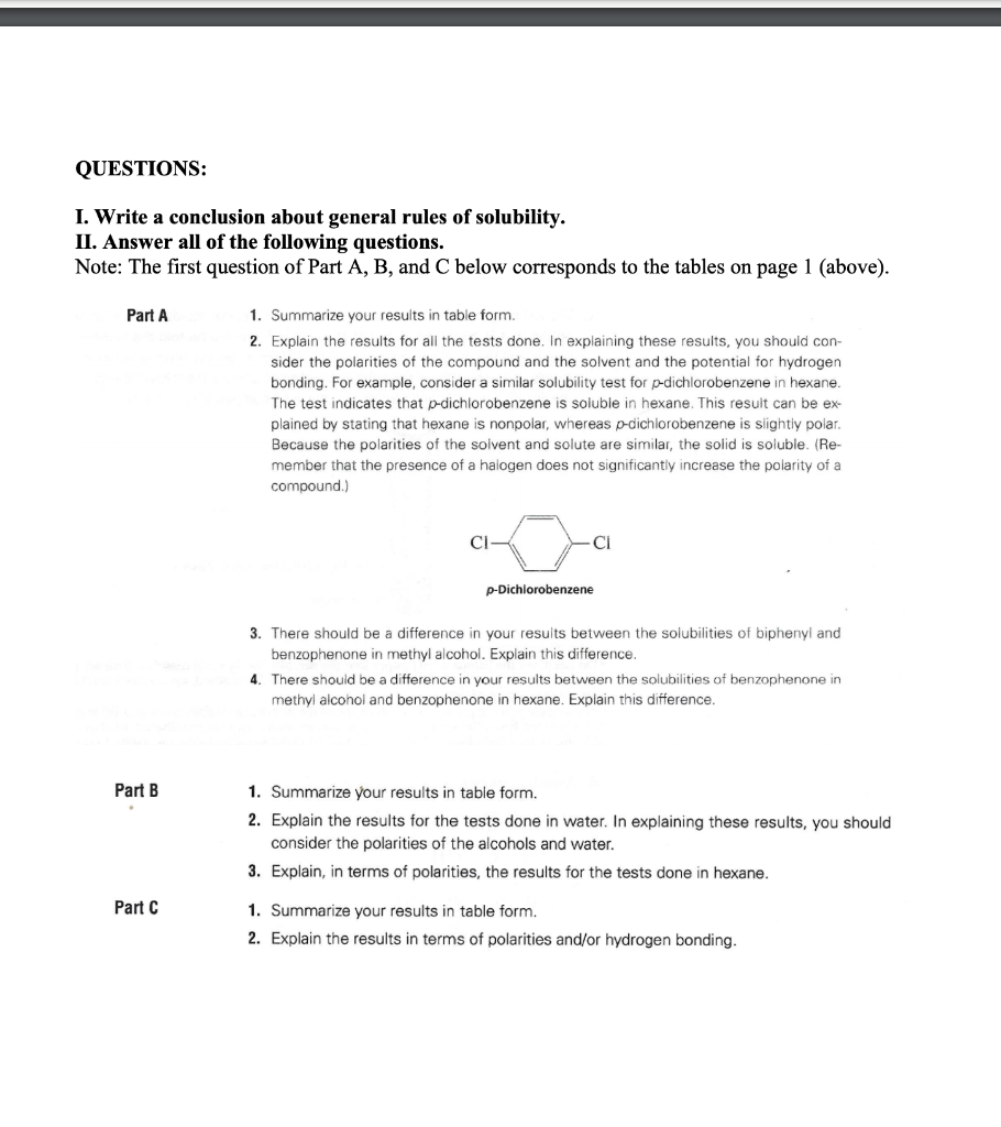 Solved PostLab for Lab 2 Solubility Follow the instructions