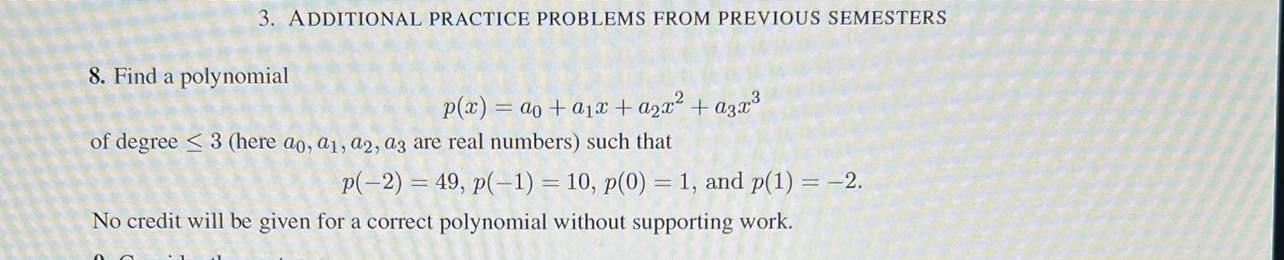 Solved 3. ADDITIONAL PRACTICE PROBLEMS FROM PREVIOUS | Chegg.com