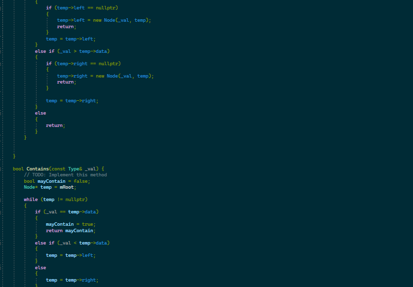 Solved right = nullptr; \} parent = _parent; // Data menbers | Chegg.com