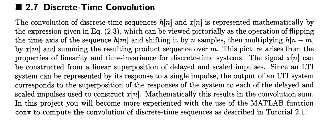 Solved 2.7 Discrete-Time Convolution The convolution of | Chegg.com