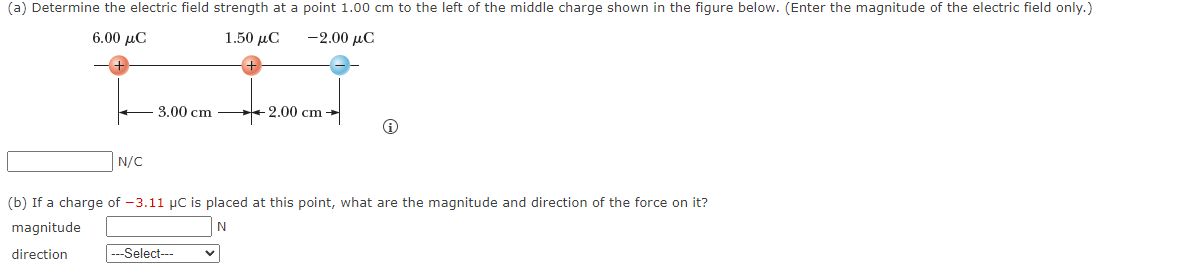 Solved Determine the electric field strength at a point 1.00 | Chegg.com