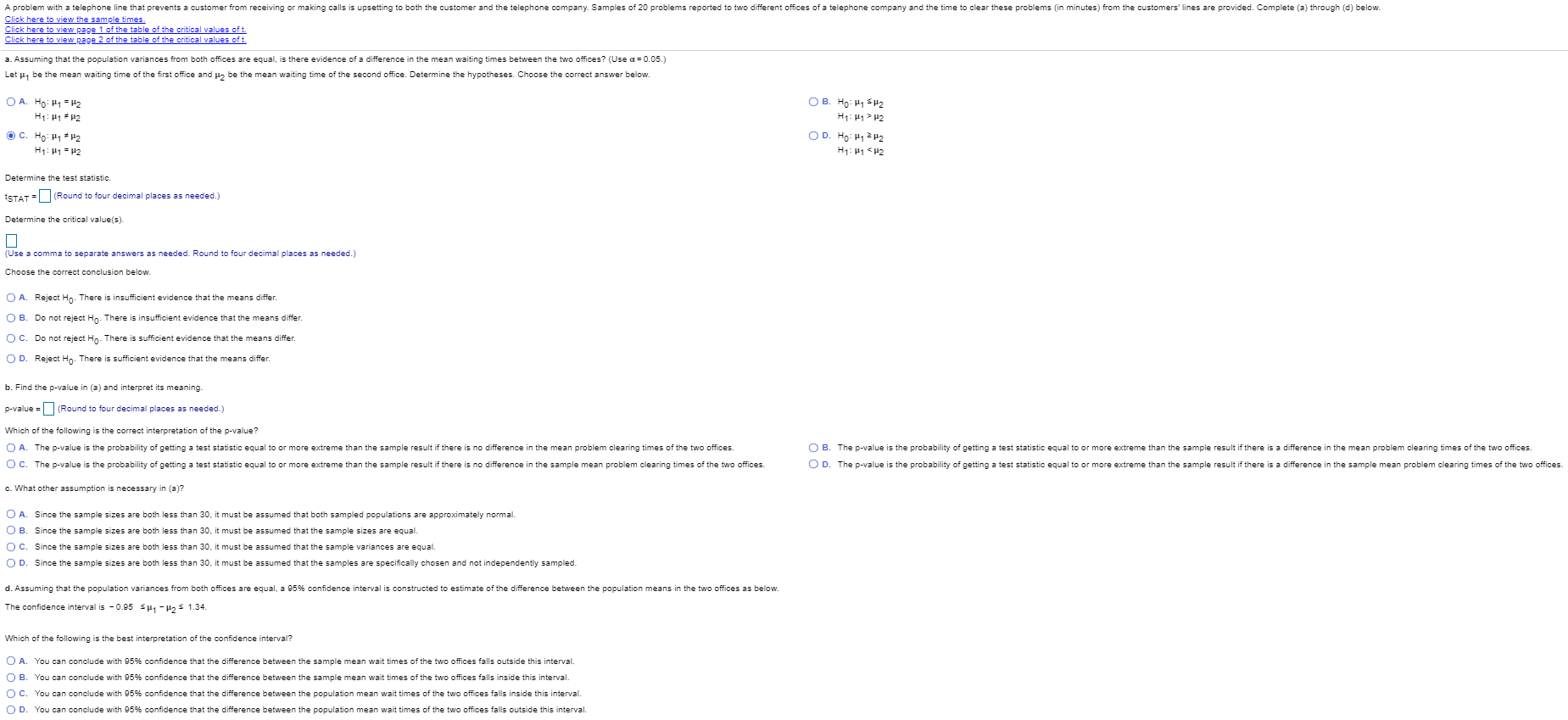 Solved The following is a sample of 20 problems reported to | Chegg.com