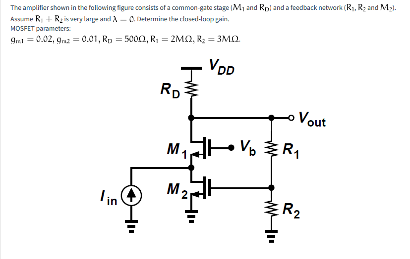Solved ). The amplifier shown in the following figure | Chegg.com