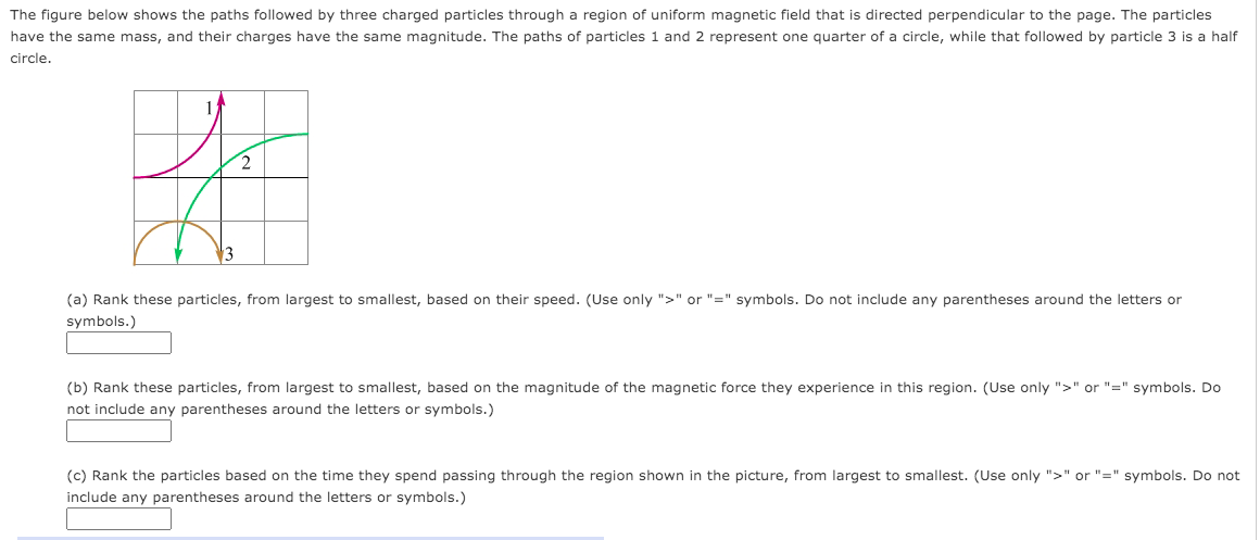 Solved The figure below shows the paths followed by three | Chegg.com