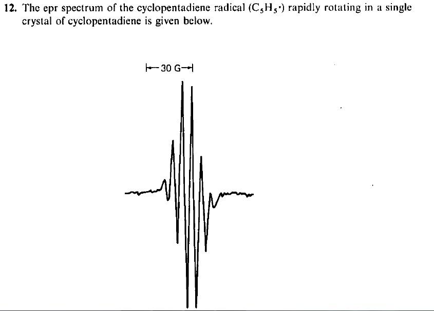 Solved 12. The epr spectrum of the cyclopentadiene radical | Chegg.com