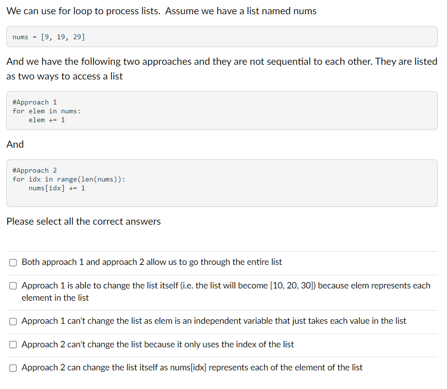 Solved We can use for loop to process lists. Assume we have | Chegg.com