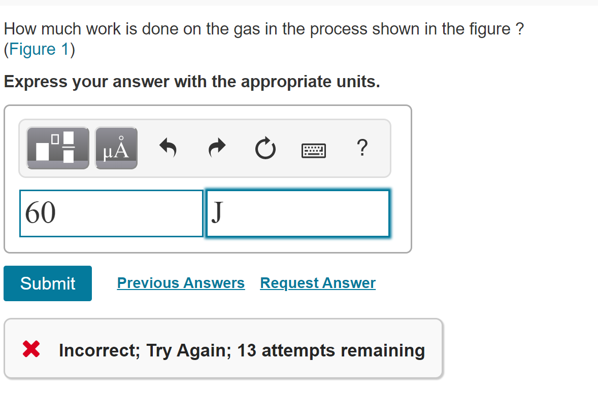 Solved How much work is done on the gas in the process shown | Chegg.com