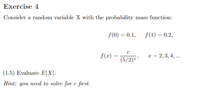 Solved Consider a random variable X with the probability | Chegg.com