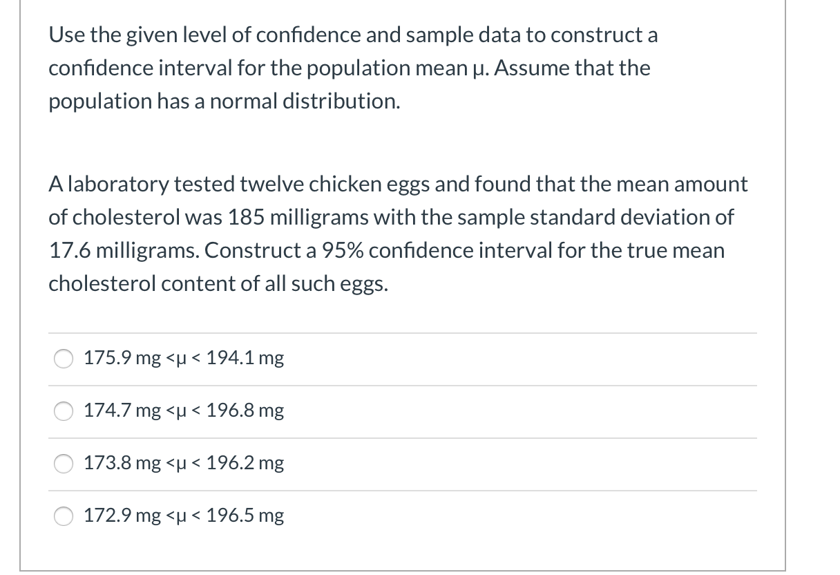 Solved Use The Given Level Of Confidence And Sample Data Chegg Com
