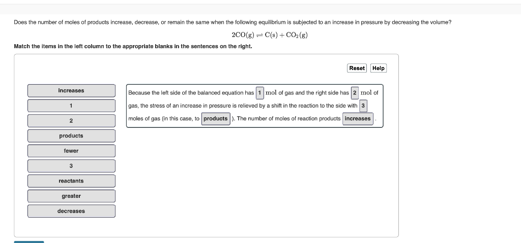 Solved Does the number of moles of products increase, | Chegg.com