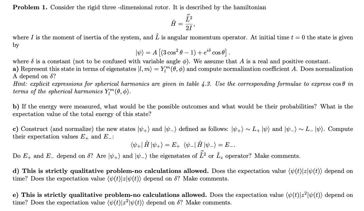 Solved Problem 1. Consider the rigid three-dimensional | Chegg.com