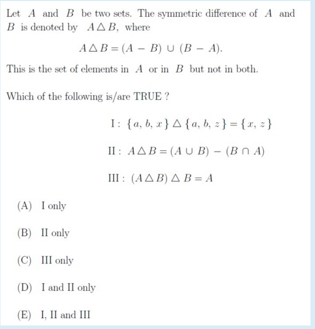 Solved Let A And B Be Two Sets. The Symmetric Difference Of | Chegg.com