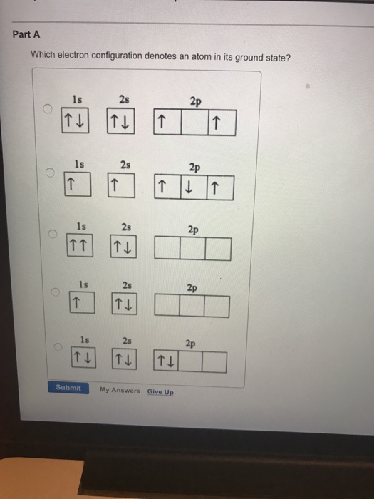 Solved: Part A Which Electron Configuration Denotes An Ato... | Chegg.com