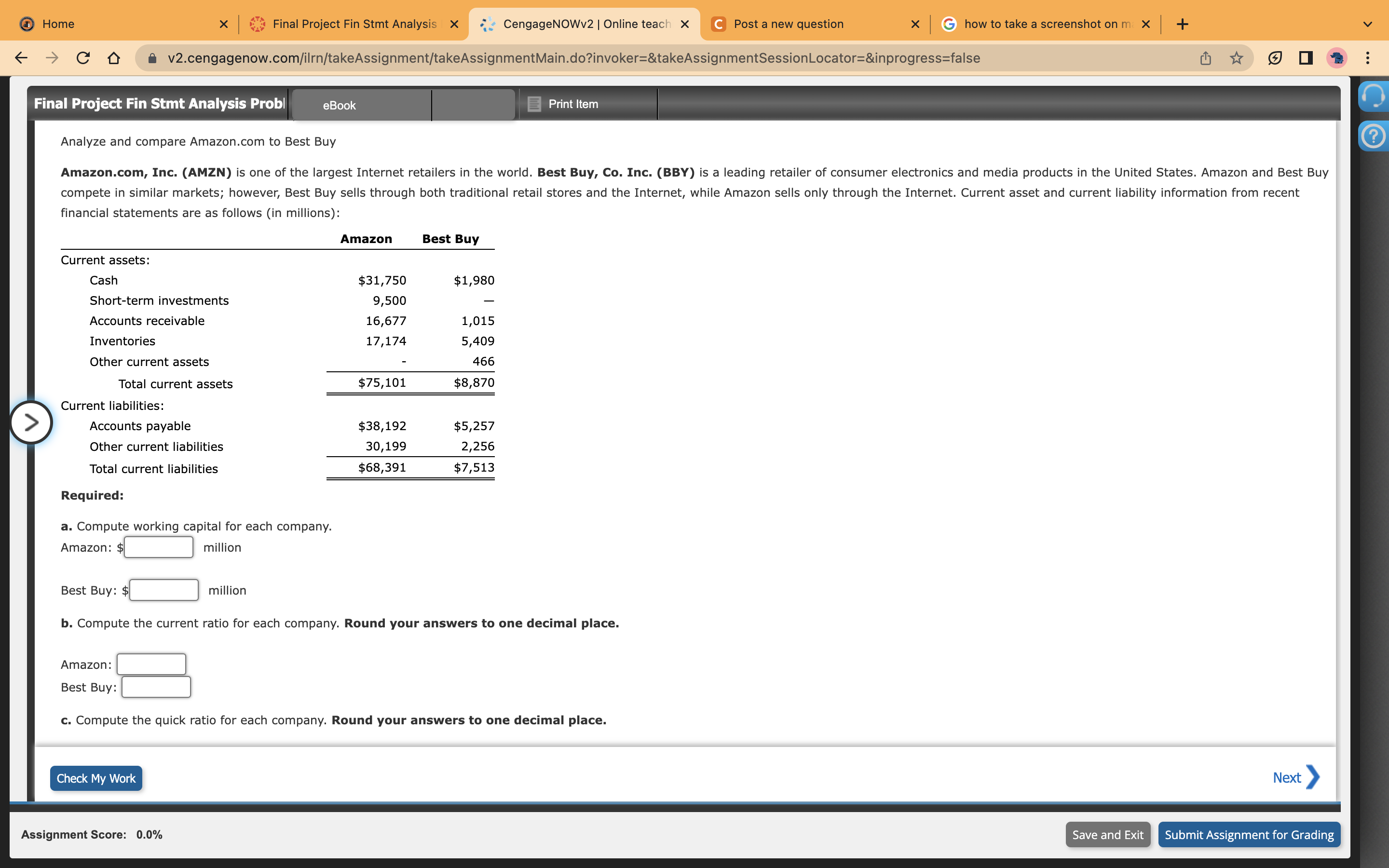 Solved Analyze and compare to Best Buy financial