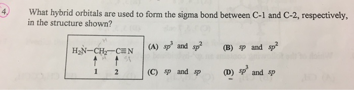 Solved What hybrid orbitals are used to form the sigma bond | Chegg.com