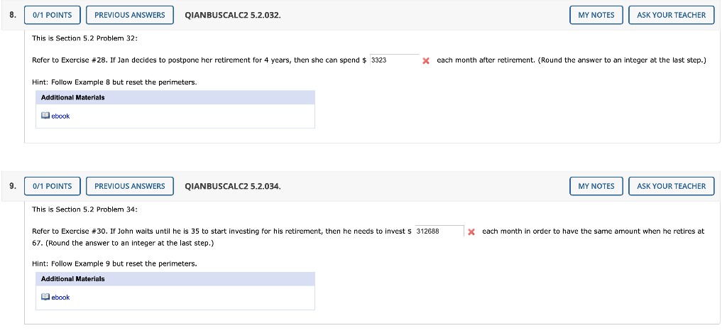 Solved 1/1 POINTS PREVIOUS ANSWERS QIANBUSCALC2 5.2.028. MY | Chegg.com