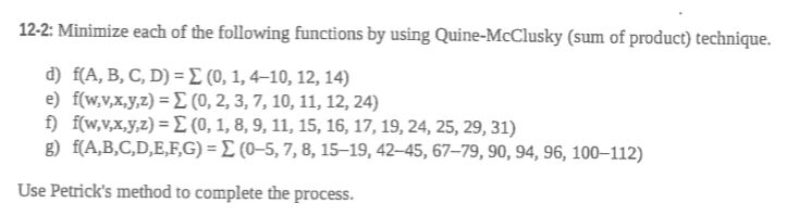 Solved 12 2 Minimize Each Of The Following Functions By Chegg Com