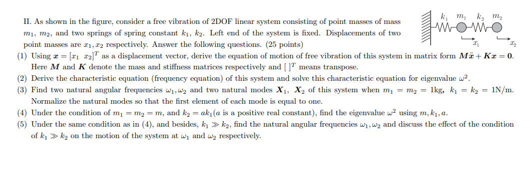 Solved 22 m k, mg II. As shown in the figure, consider a | Chegg.com