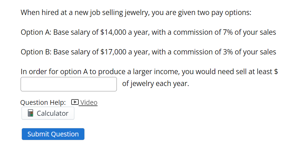 Solved When Hired At A New Job Selling Jewelry You Are Chegg Com   Phpw1QvBc