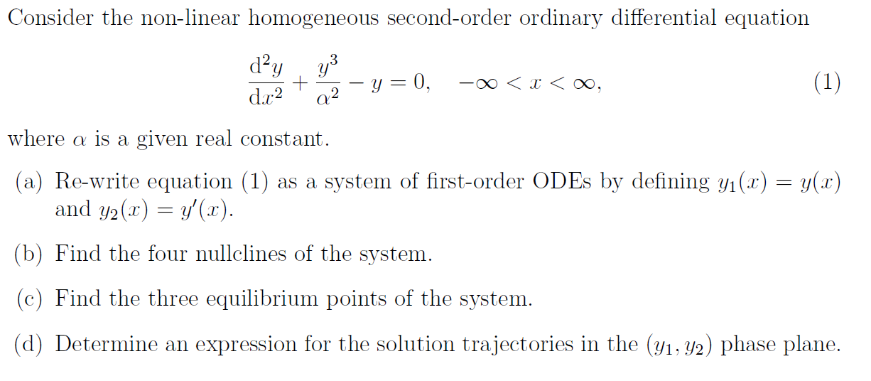 Solved consider the non linear homogeneous second order chegg