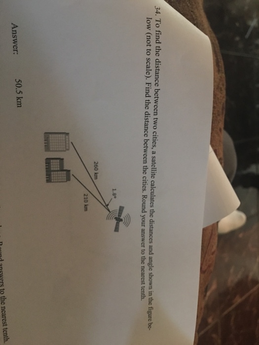 Solved 34. To find the distance between two cities, a | Chegg.com