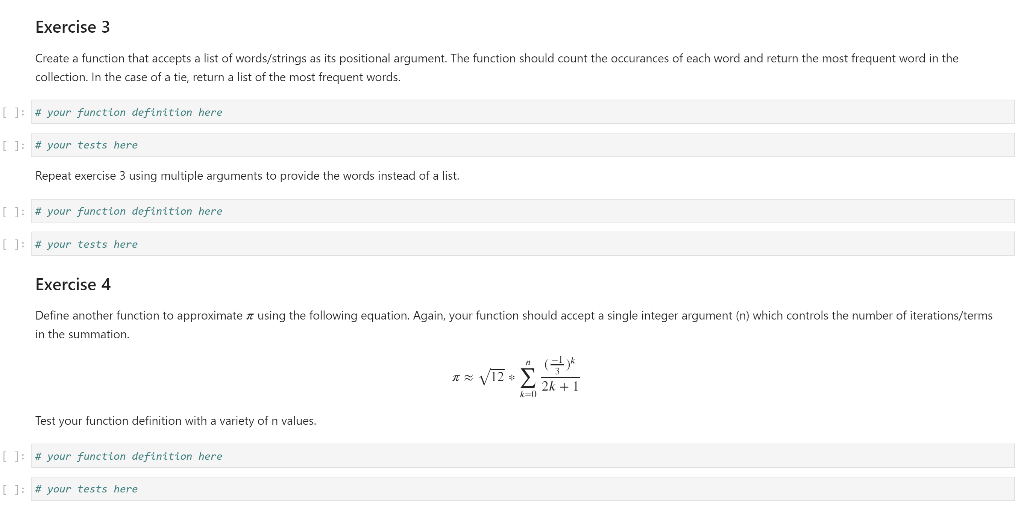 Solved Exercise 3 Create a function that accepts a list of | Chegg.com