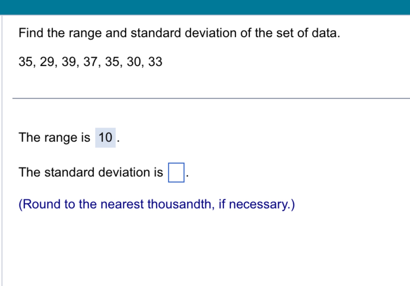 Solved Find The Range And Standard Deviation Of The Set Of | Chegg.com