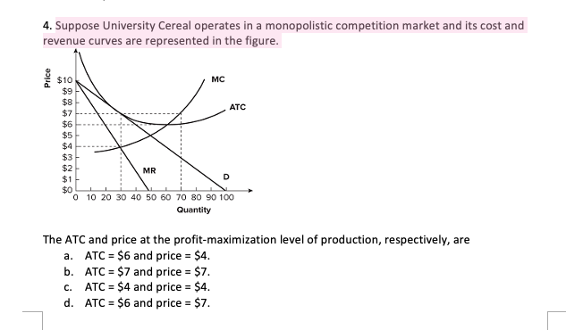 Solved 4. Suppose University Cereal Operates In A 