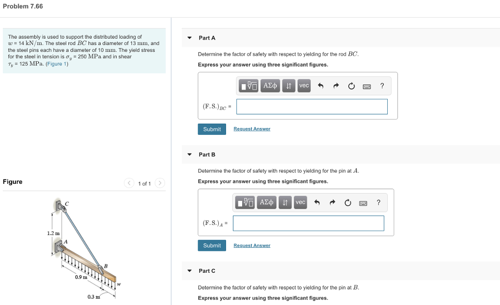 Solved Problem 7.66 The assembly is used to support the | Chegg.com